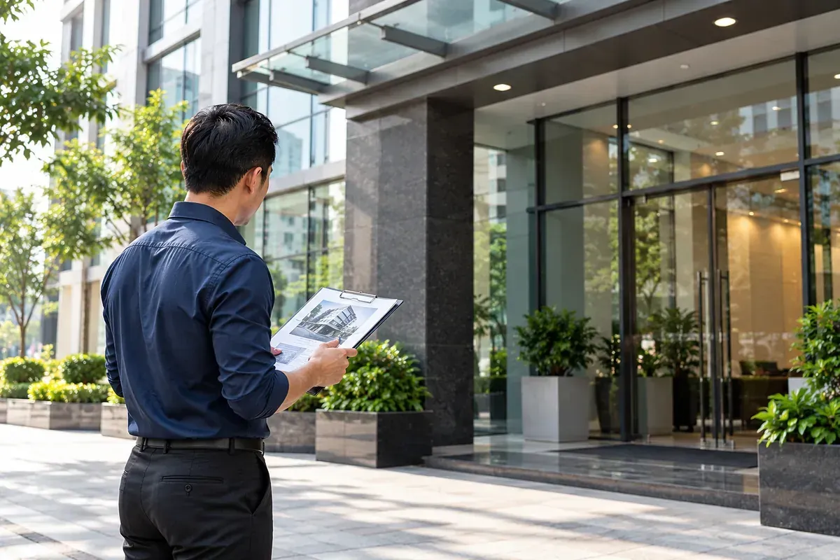 Người làm công việc xác minh đối chiếu tài liệu tại khu vực kinh doanh công khai