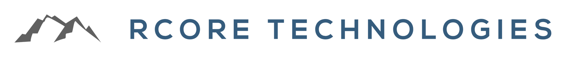 RCORE Technologies logo with stylized mountain icon and blue-gray text