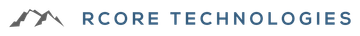 RCORE Technologies logo with stylized mountain icon and blue-gray text