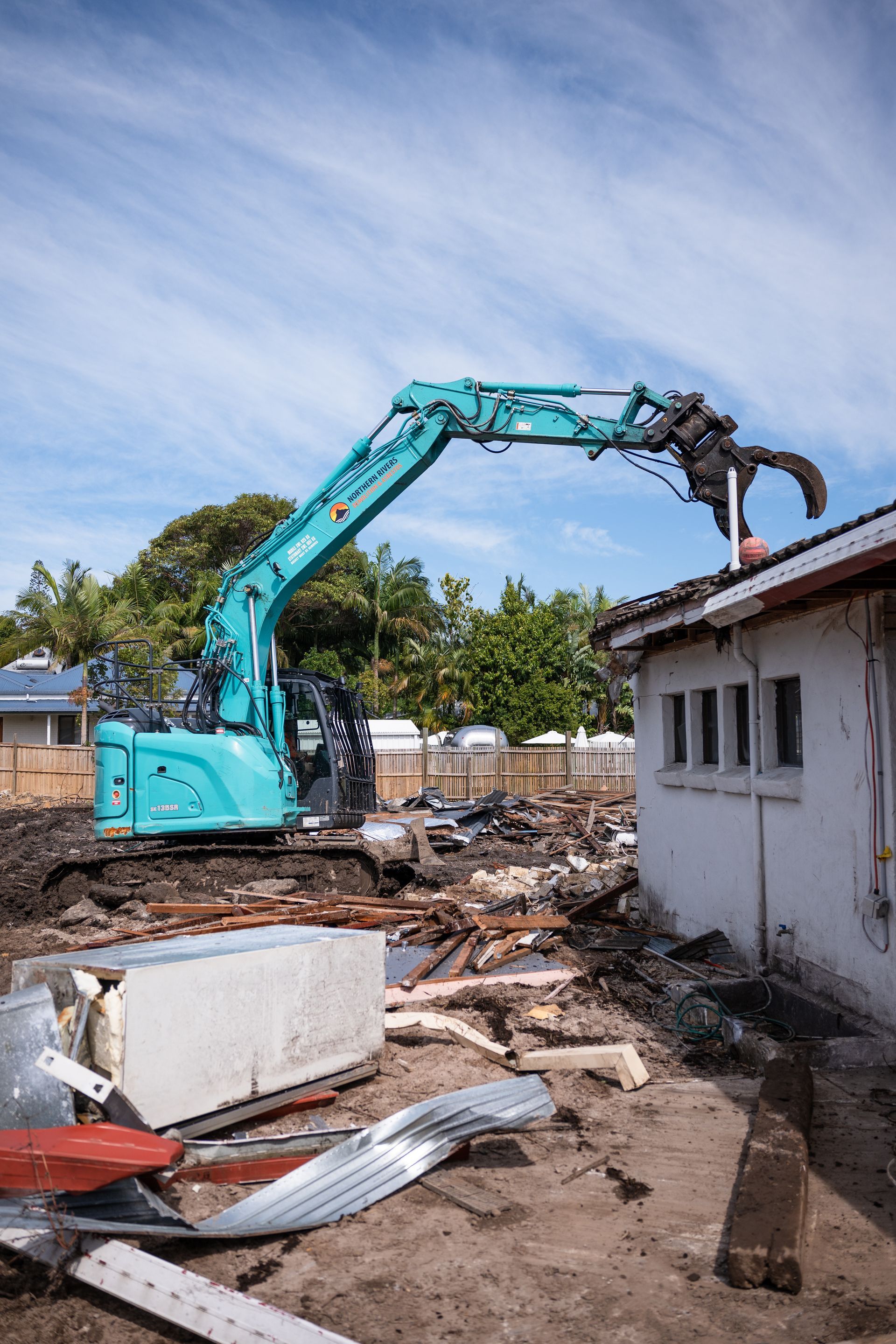 Worker Sitting in Excavator — Northern Rivers Demolition & Asbestos in Skennars Head, NSW