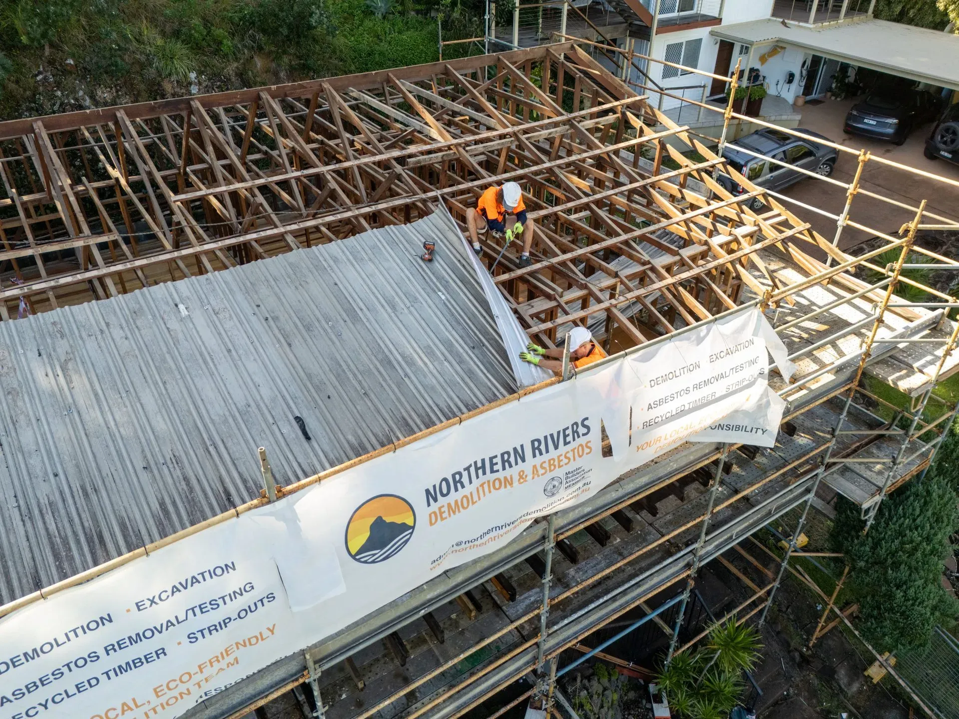 A drone Shot Of A Domestic Section On A Street - Northern Rivers Demolition & Asbestos