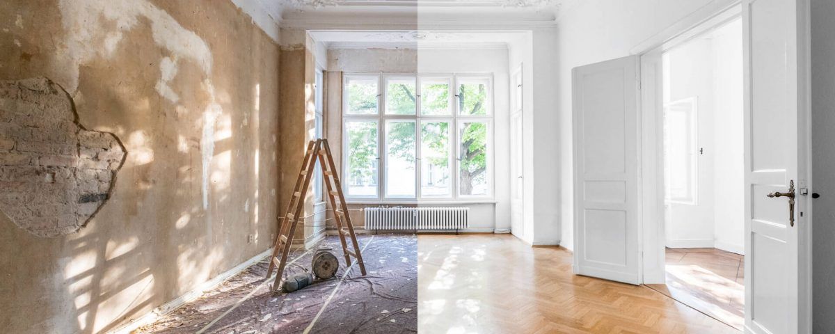 A Before and After Photo of A Room Being Remodeled — Northern Rivers Demolition & Asbestos in Skennars Head, NSW