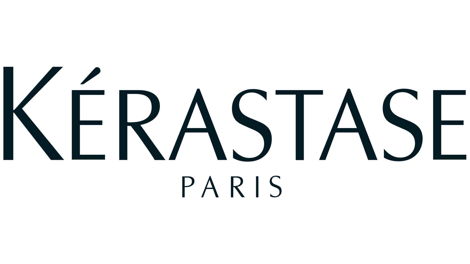 A black and white logo for keratine paris on a white background.