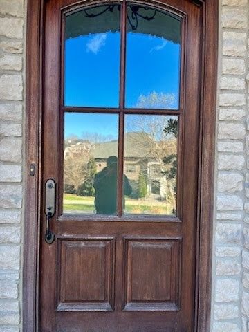 Mahogany Entryway Before | Mid South Door Refinishing Nashville, TN