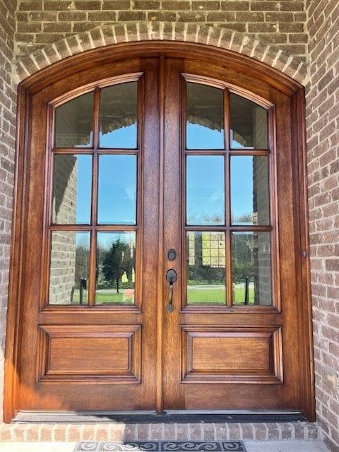Hendersonville TN, Door with Glass Refinishing After | Mid South Door Refinishing Nashville, TN