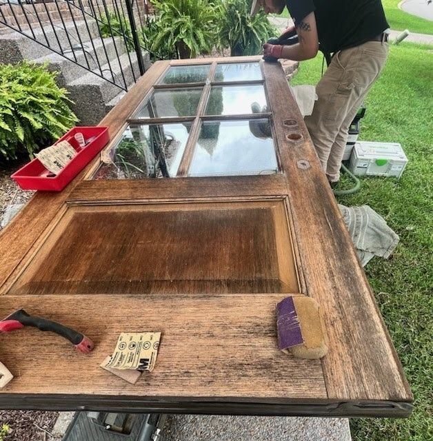 Hendersonville TN, Door Refinishing In Progress | Mid South Door Refinishing Nashville, TN