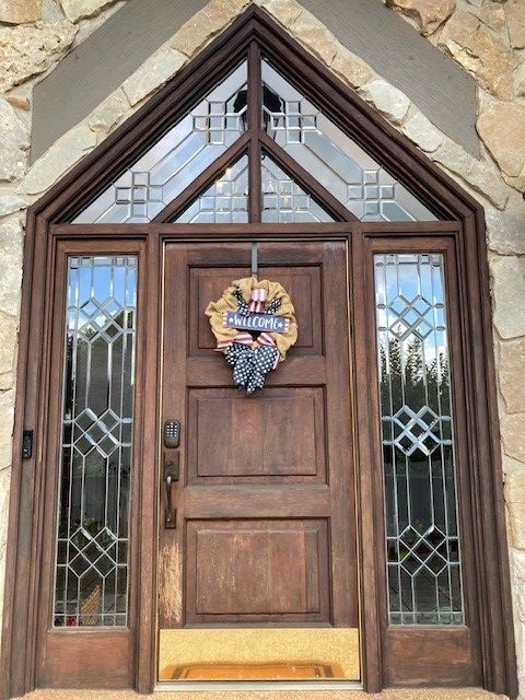 Unique Entryway Restoration Door Before | Mid South Door Refinishing Nashville, TN