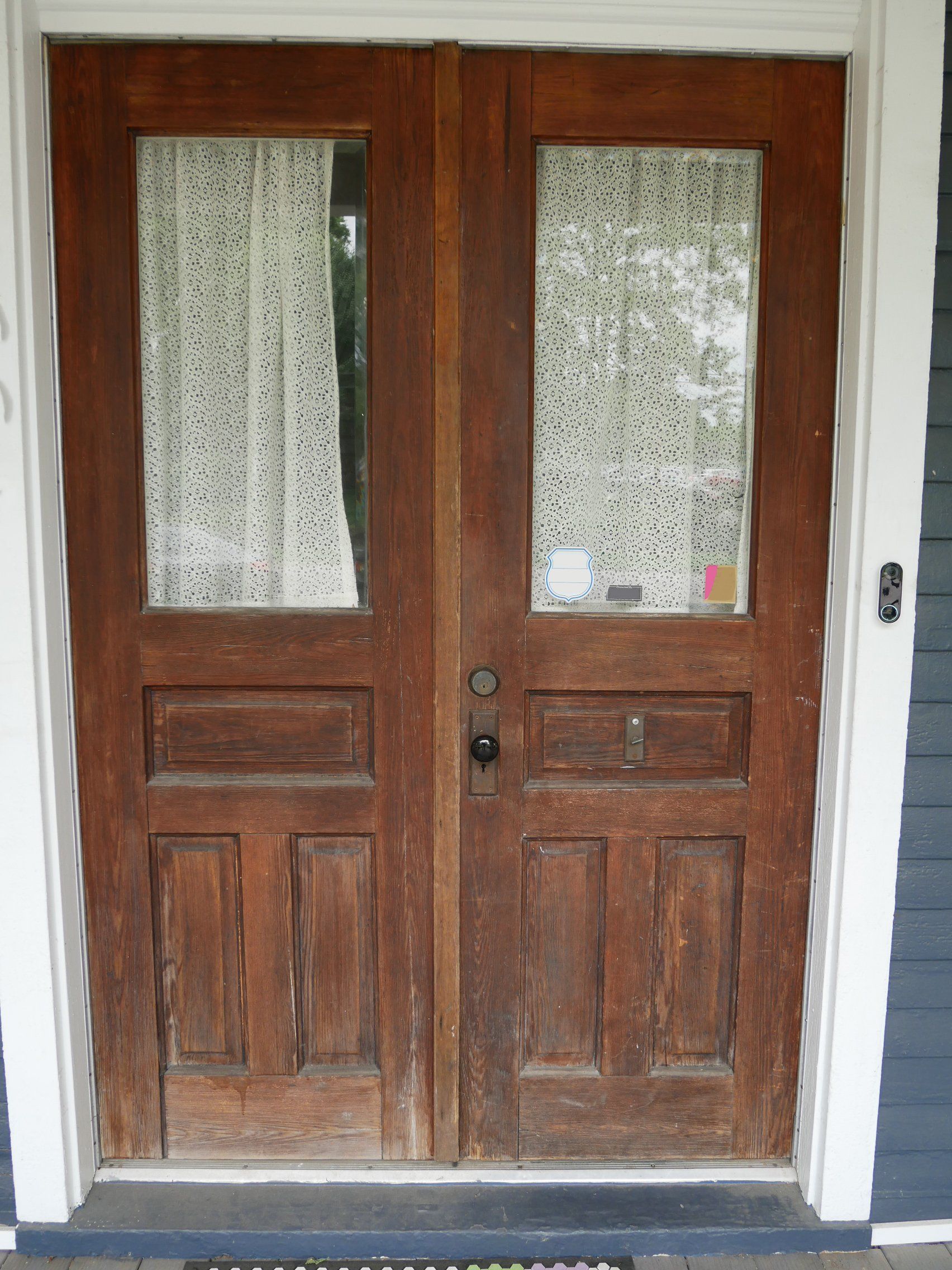 140 Year Old Heart Pine Doors Before | Mid South Door Refinishing Nashville, TN