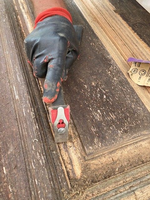 Door Hand Scarping  | Mid South Door Refinishing Nashville, TN