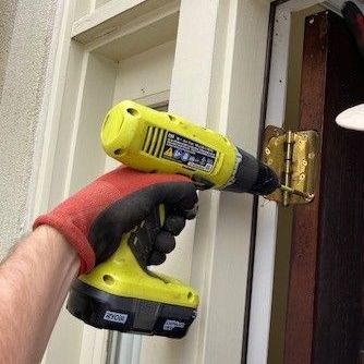 Hinge Removal Using a Drill | Mid South Door Refinishing Nashville, TN