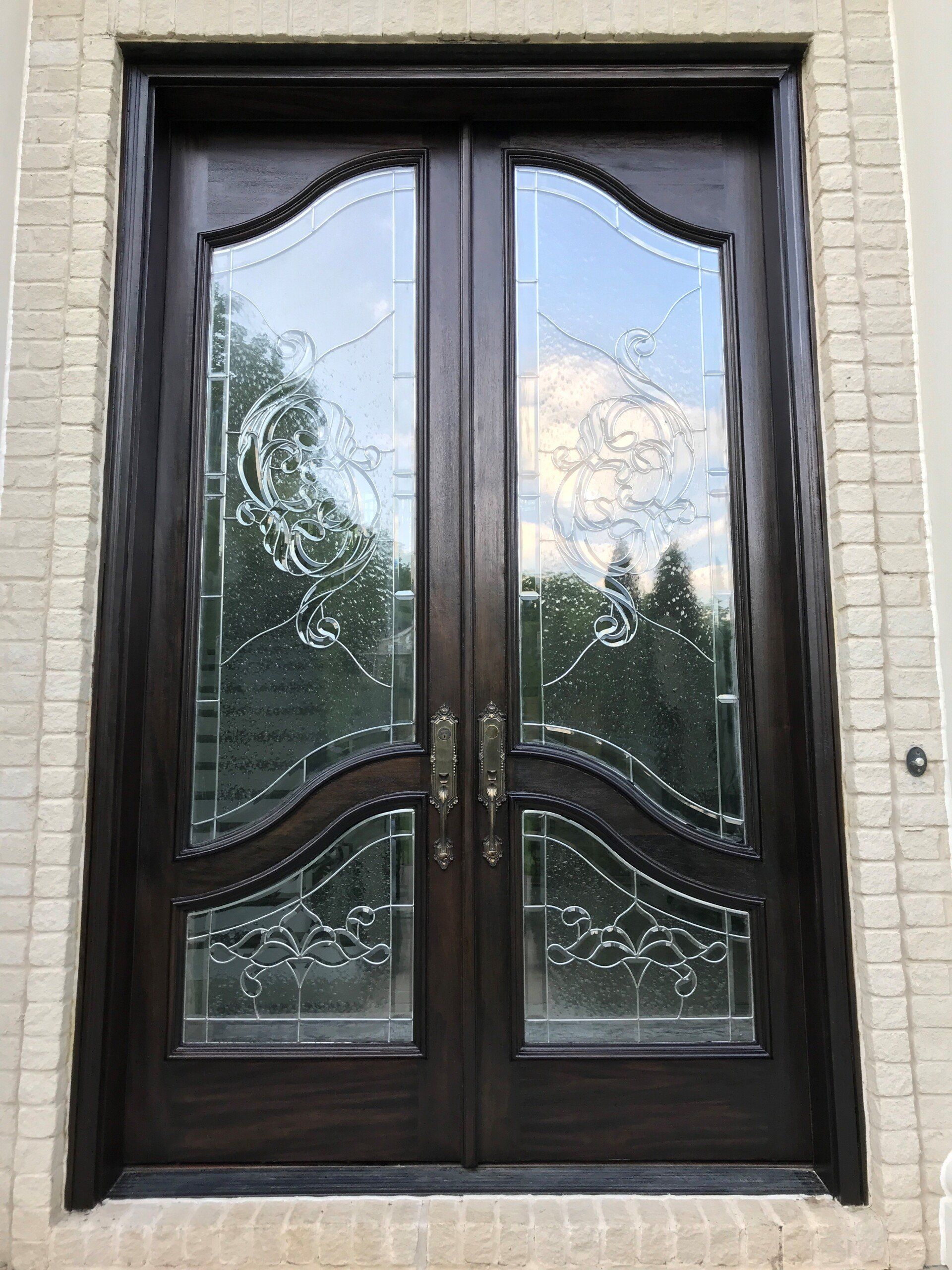 10ft Tall Mahogany Doors After | Mid South Door Refinishing Nashville, TN