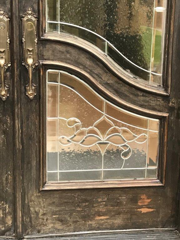 10ft Tall Mahogany Doors Before | Mid South Door Refinishing Nashville, TN