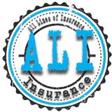 A circular logo featuring a blue 