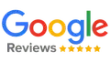 Google Reviews logo with blue, red, yellow, and green letters, and gold stars.