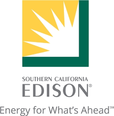 Southern California Edison logo: yellow sunburst in green square, with company name and tagline.