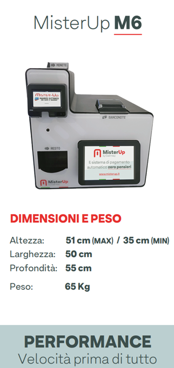 M6 MisterUp - Cassa automatica rendiresto per macellerie