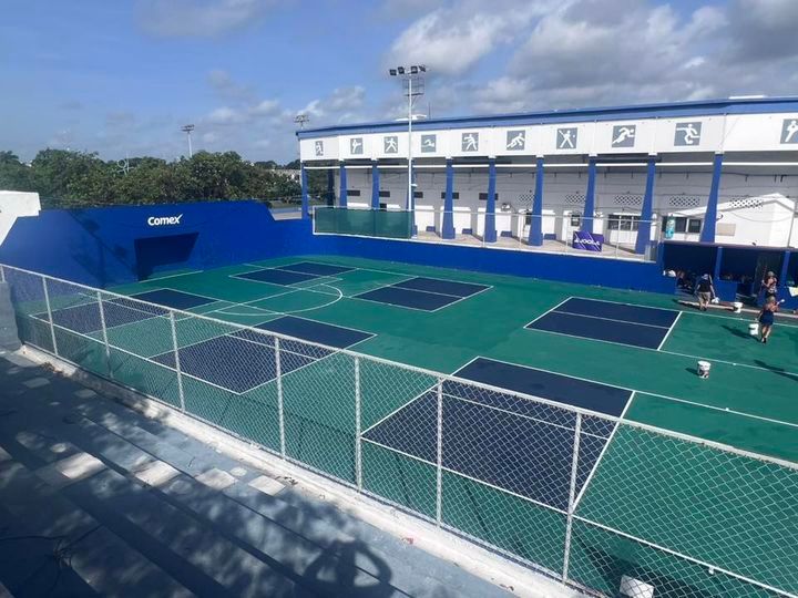 A pickleball court at playa del carmen pickleball club in mexico