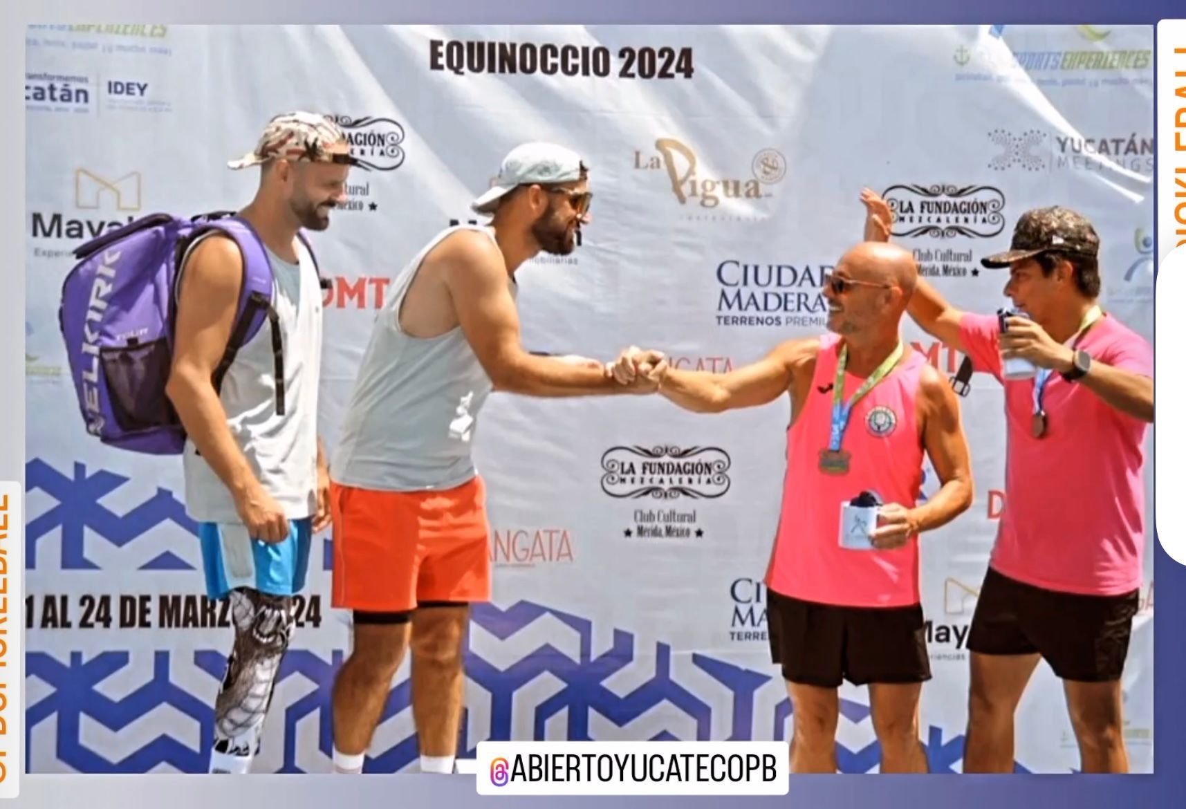 winners of a pickball  trounament in playa del carmen, md