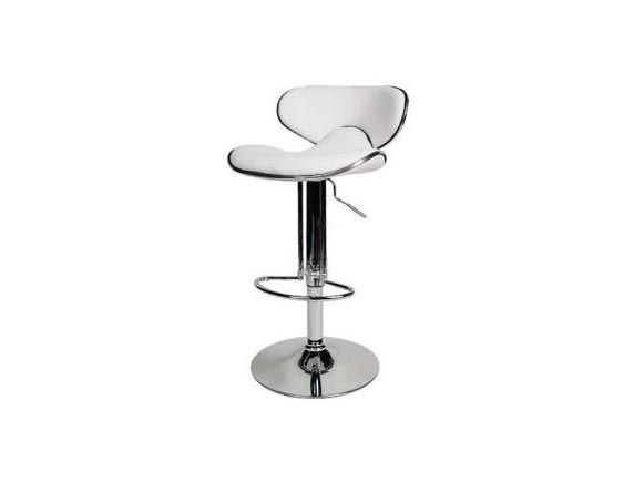 White and Chrome Adjustable Bar Stool with A Curved Back — Rme in Sapphire, NSW