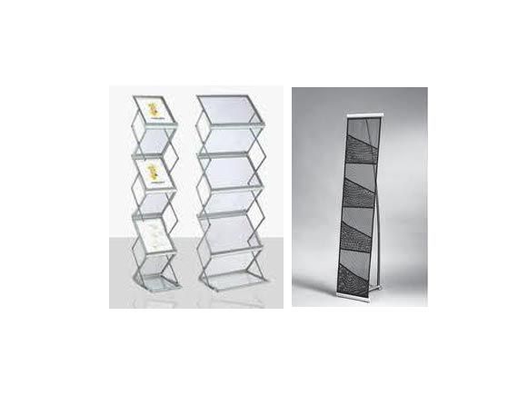 Two Brochure Display Stands, One Zig-Zag Style, Clear Plastic — Rme in Sapphire, NSW