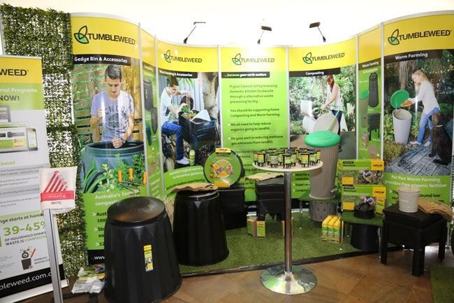 A Booth For A Company Called Tumbleweed Is Sitting In A Room — Rme in Sapphire, NSW
