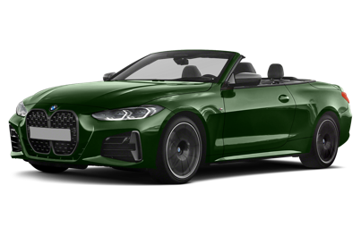 A green BMW 4 series convertible is shown on a white background.