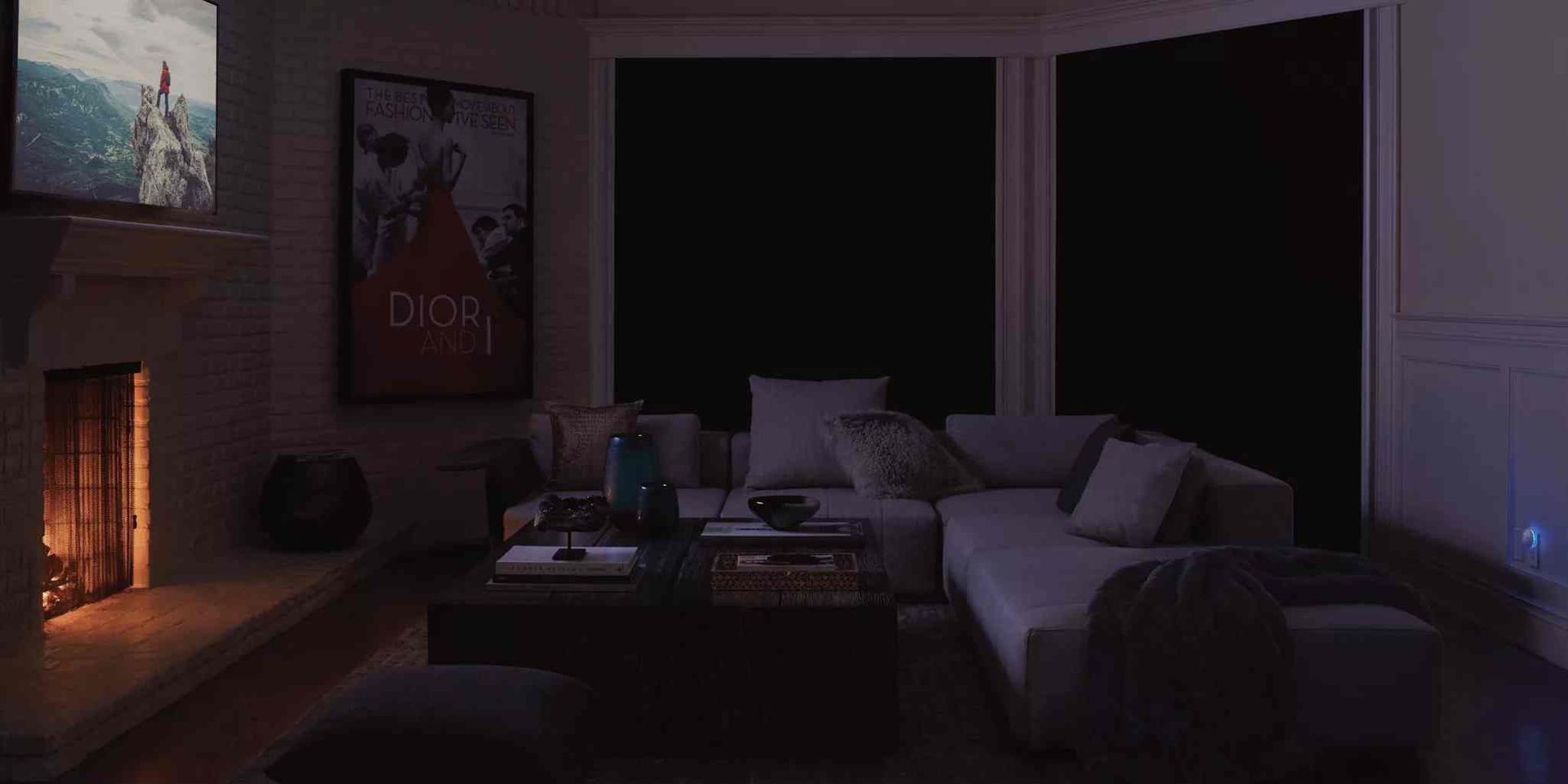 Media room with Hunter Douglas room darkening shades at Elden Draperies, Blinds and Shades near Toledo, OH.