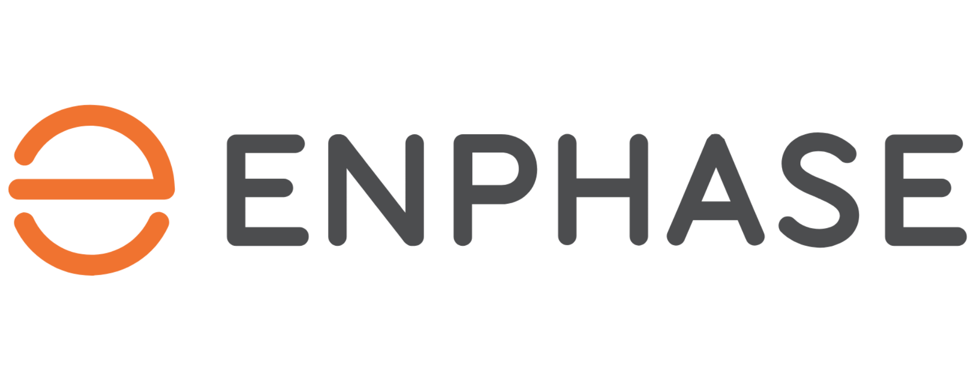 Enphase logo with orange icon and gray text on a white background