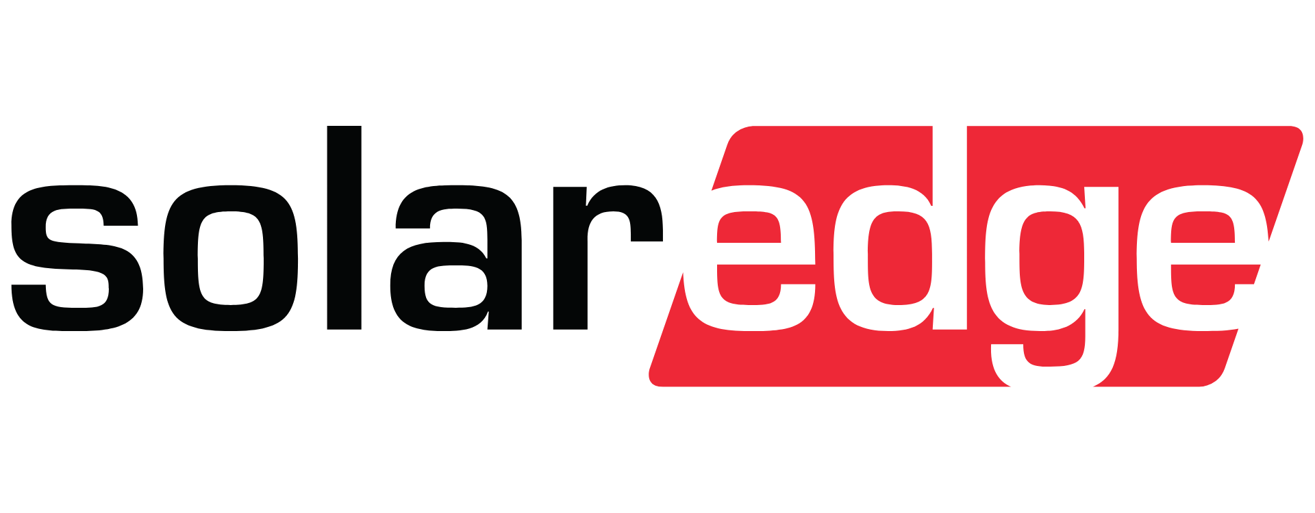 SolarEdge logo with black “solar” and red “edge” text on a white background