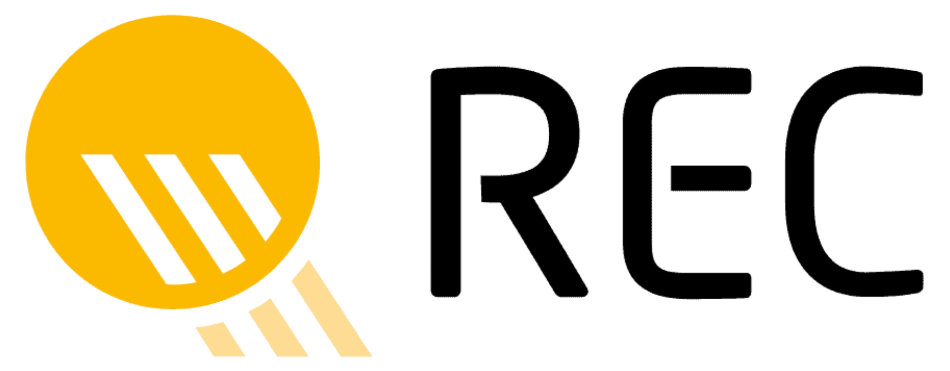 REC logo with a yellow magnifying glass icon and black text