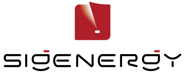 Sigenergy logo with red icon and black wordmark