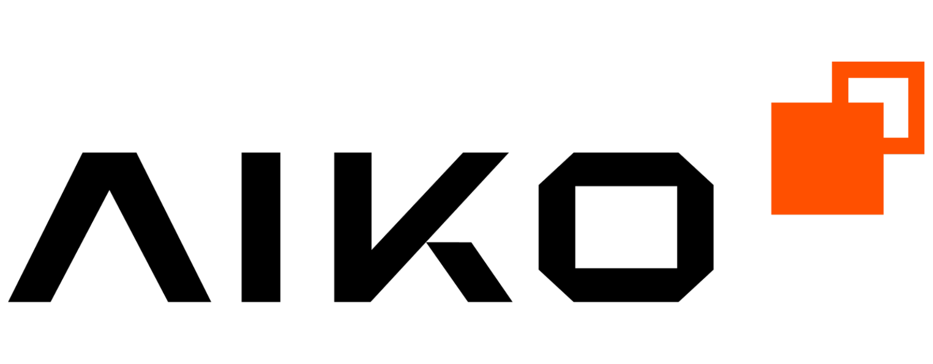 AIKO logo in black with an orange square icon