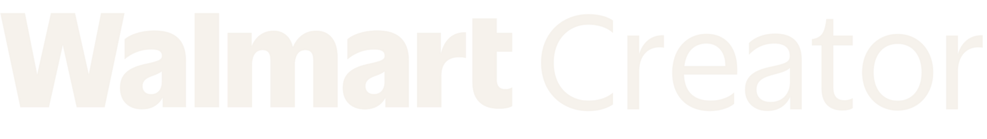 Walmart Creator logo in cream colored text.