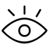 A black and white drawing of an eye with a circle in the middle.