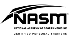 The logo for the national academy of sports medicine certified personal trainers.