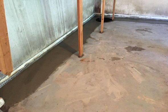 Basement waterproofing construction.