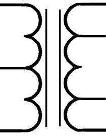 symbool van de voorbeeldtransformator