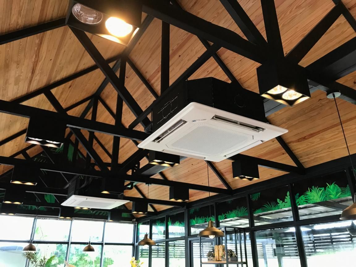 A Ceiling With a Lot of Lights Hanging From It — AJM's Air Conditioning Centre in Evans Head, NSW