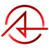 Red circular logo with a stylized arrow and triangular geometric symbol inside.