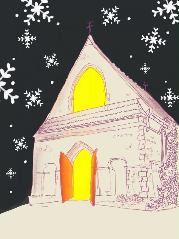 Chapel Aglow -Illustration by Caitlin Taylor Chapel Aglow -Illustration by Caitlin Taylor