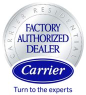 Carrier Factory Authorized Dealer logo with text
