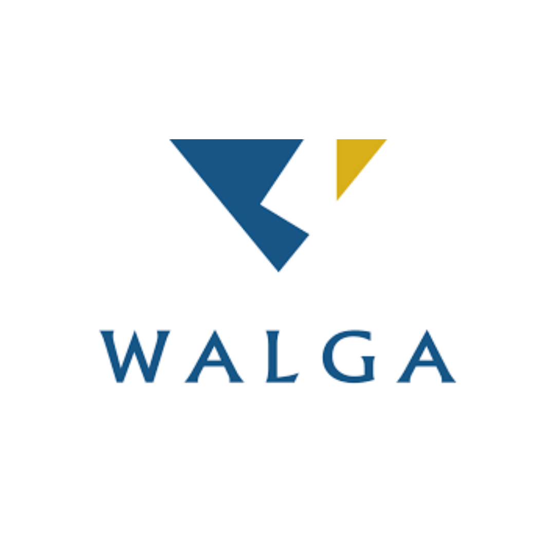 Logo of WALGA: Blue and yellow abstract shape over the text WALGA in blue.