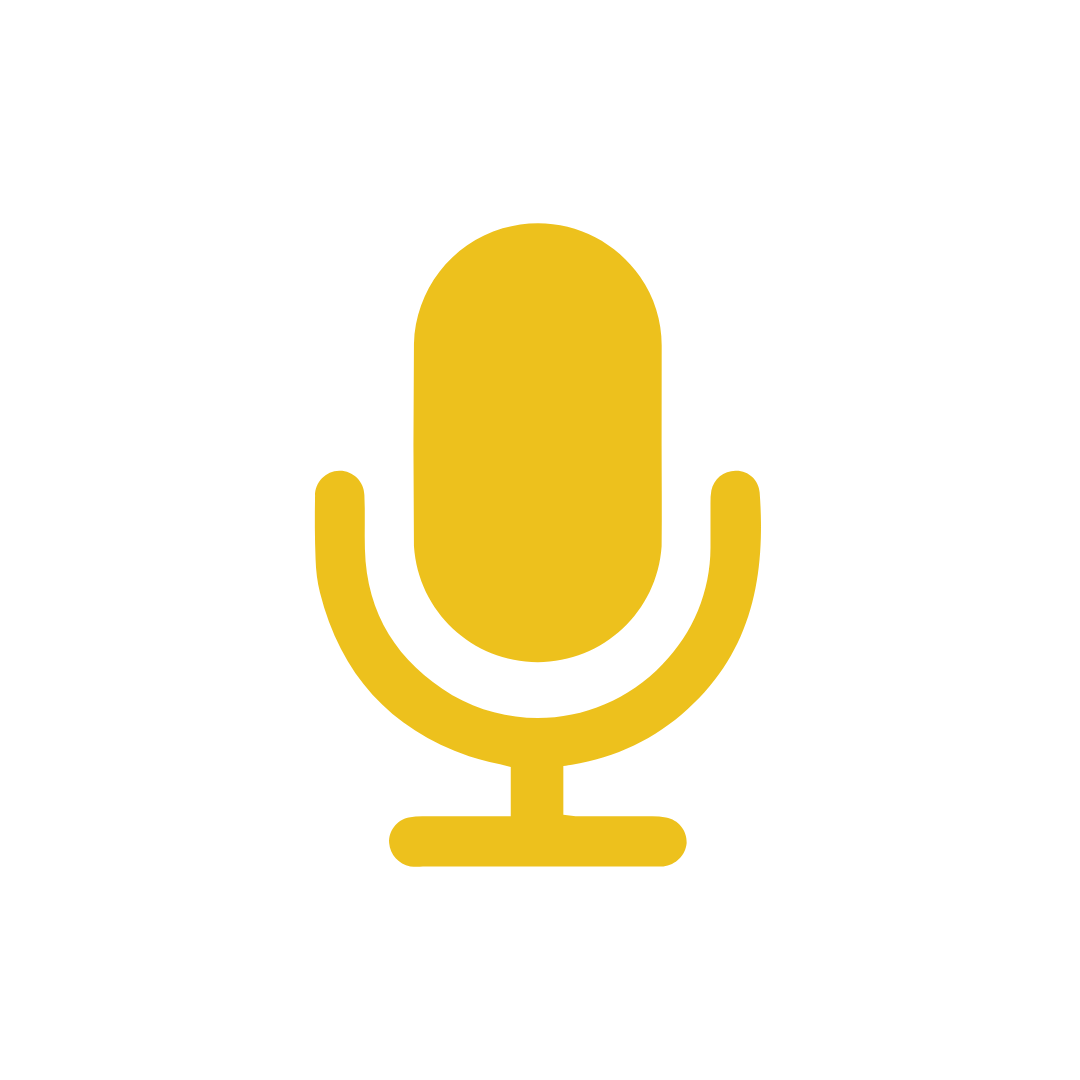 Yellow microphone icon.