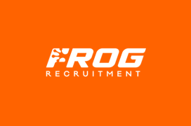 Logo for Frog Recruitment: white text