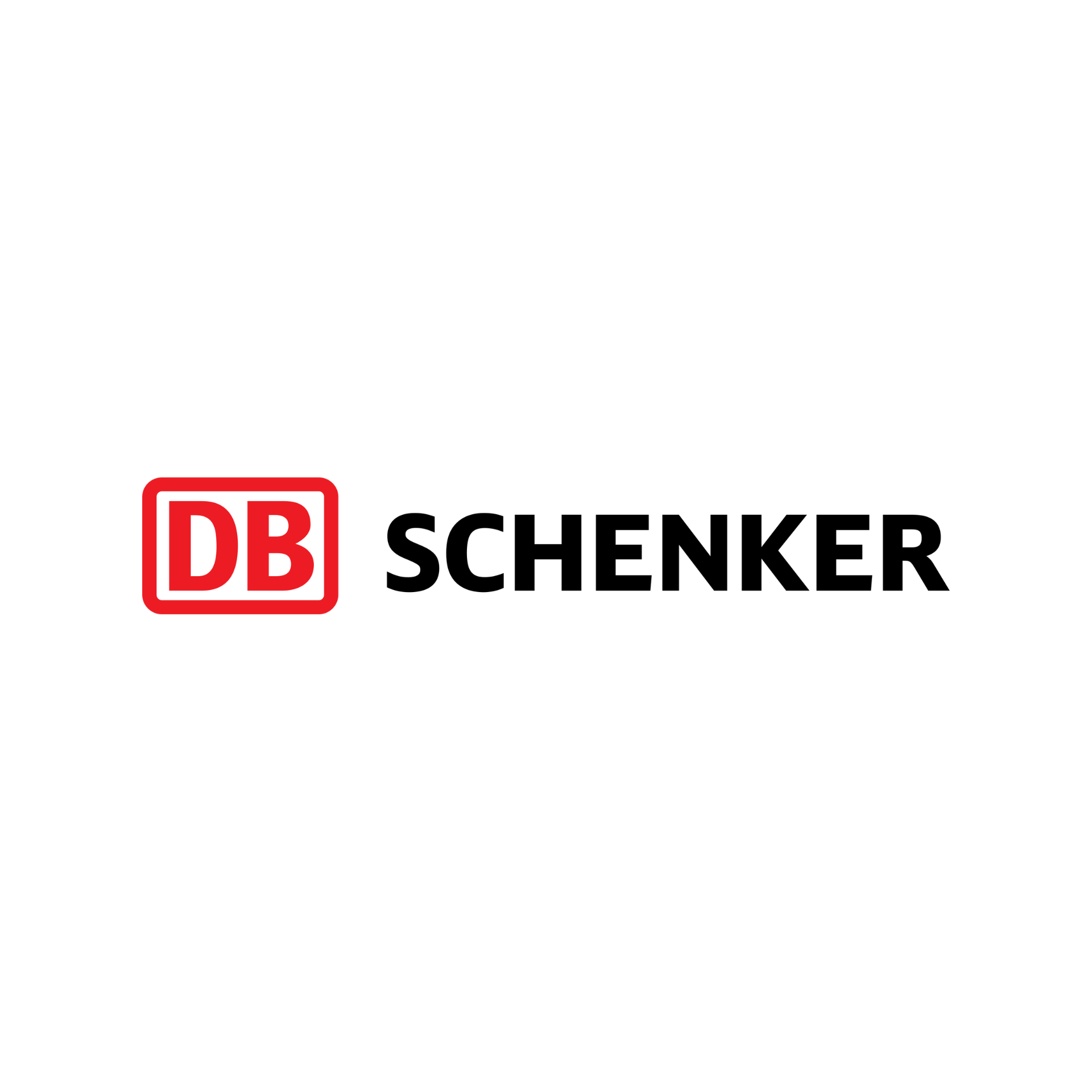 DB Schenker logo: Red box with