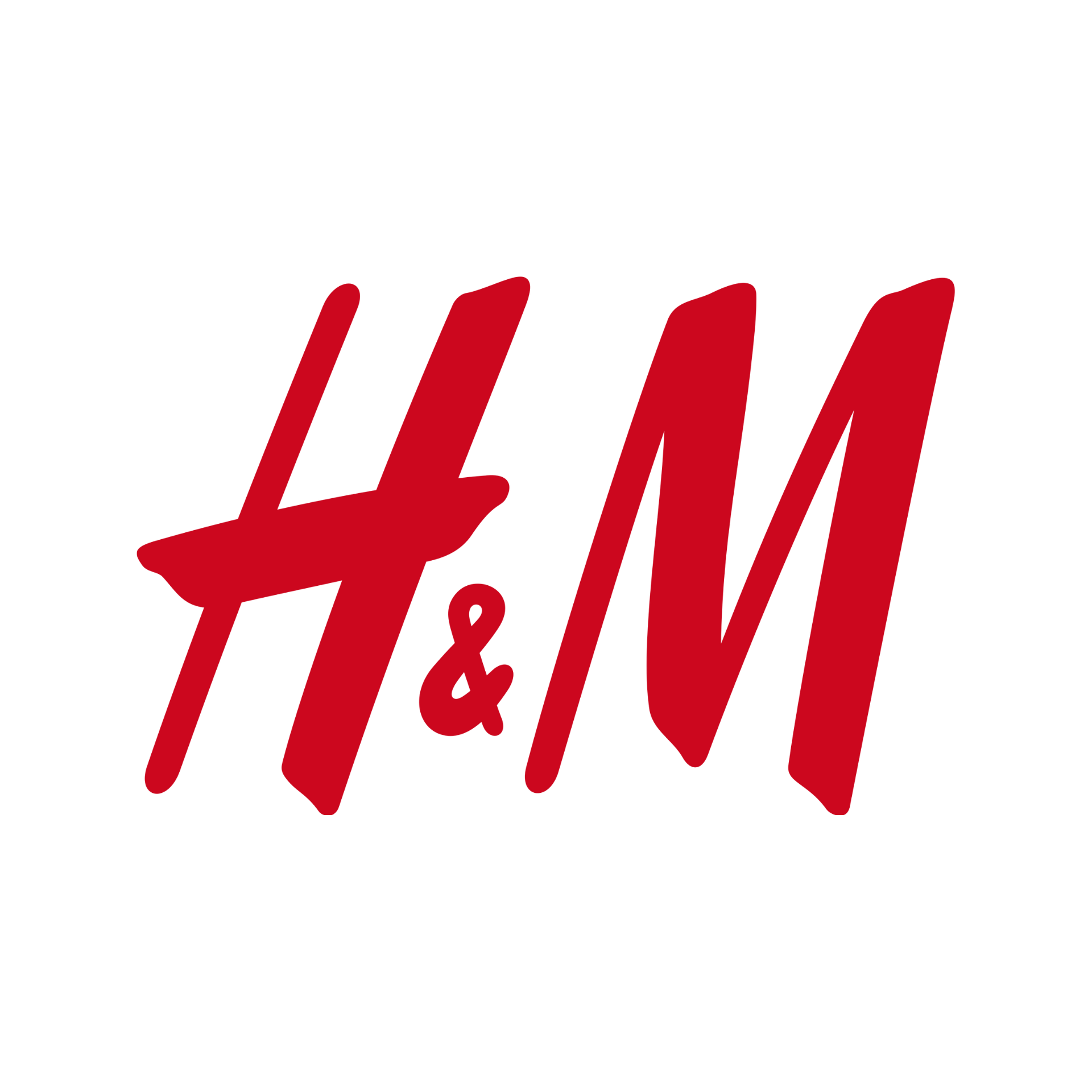 Red H&M logo on a white background.