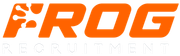 Orange logo with the word