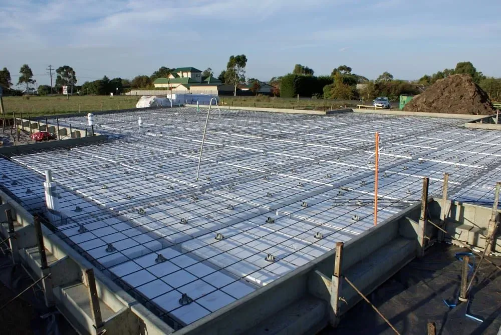 Construction Site: Foundation With Reinforcing Bars and Foam Insulation — All Around Concreting in Lismore, NSW