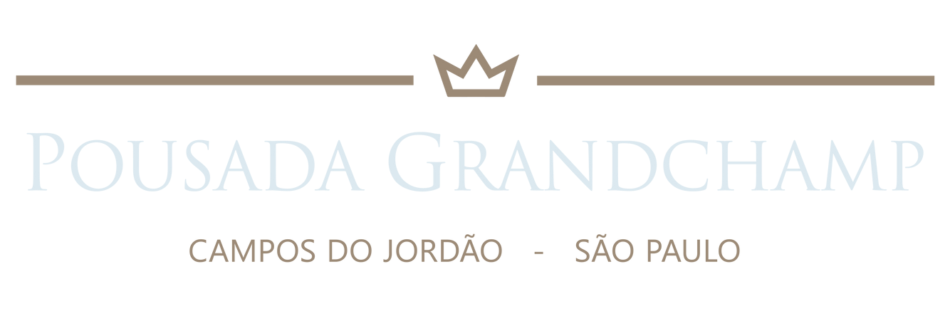 Logo for Pousada Grandchamp in Campos do Jordão, São Paulo, featuring a crown icon above the text.