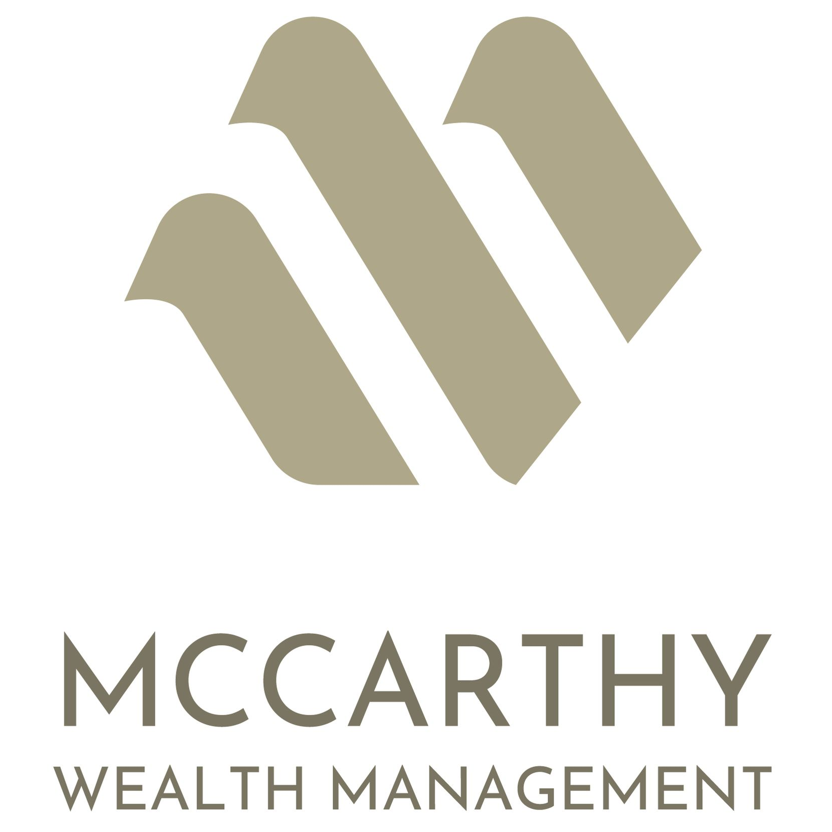 Logo for McCarthy Wealth Management: abstract, beige